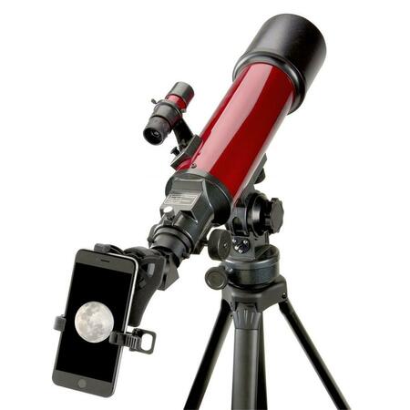 MARSON 56 x 80 mm Refractor Telescope with Universal Smartphone Digiscoping Adapter, Red RP-200SP